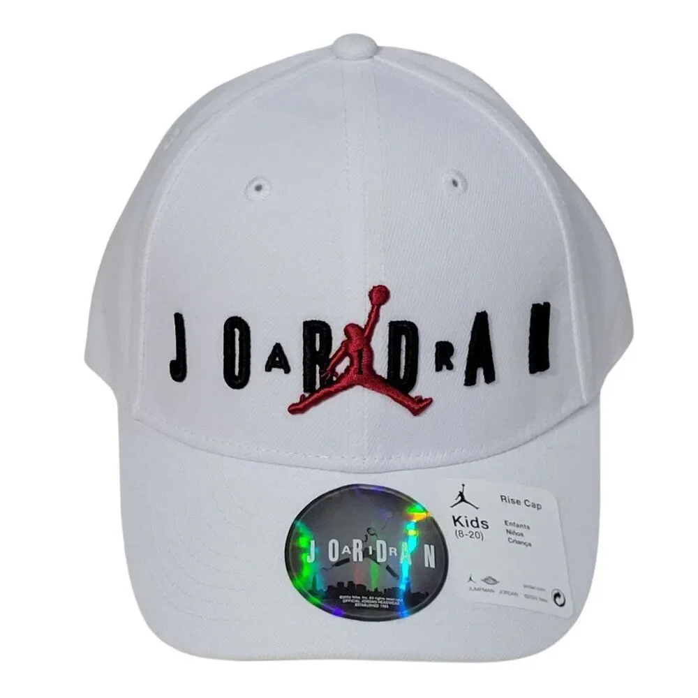 Jordan Nike‎ Air Jordan Jumpman Hat Kids Boys Size 8-20 White Strapback Cap NEW